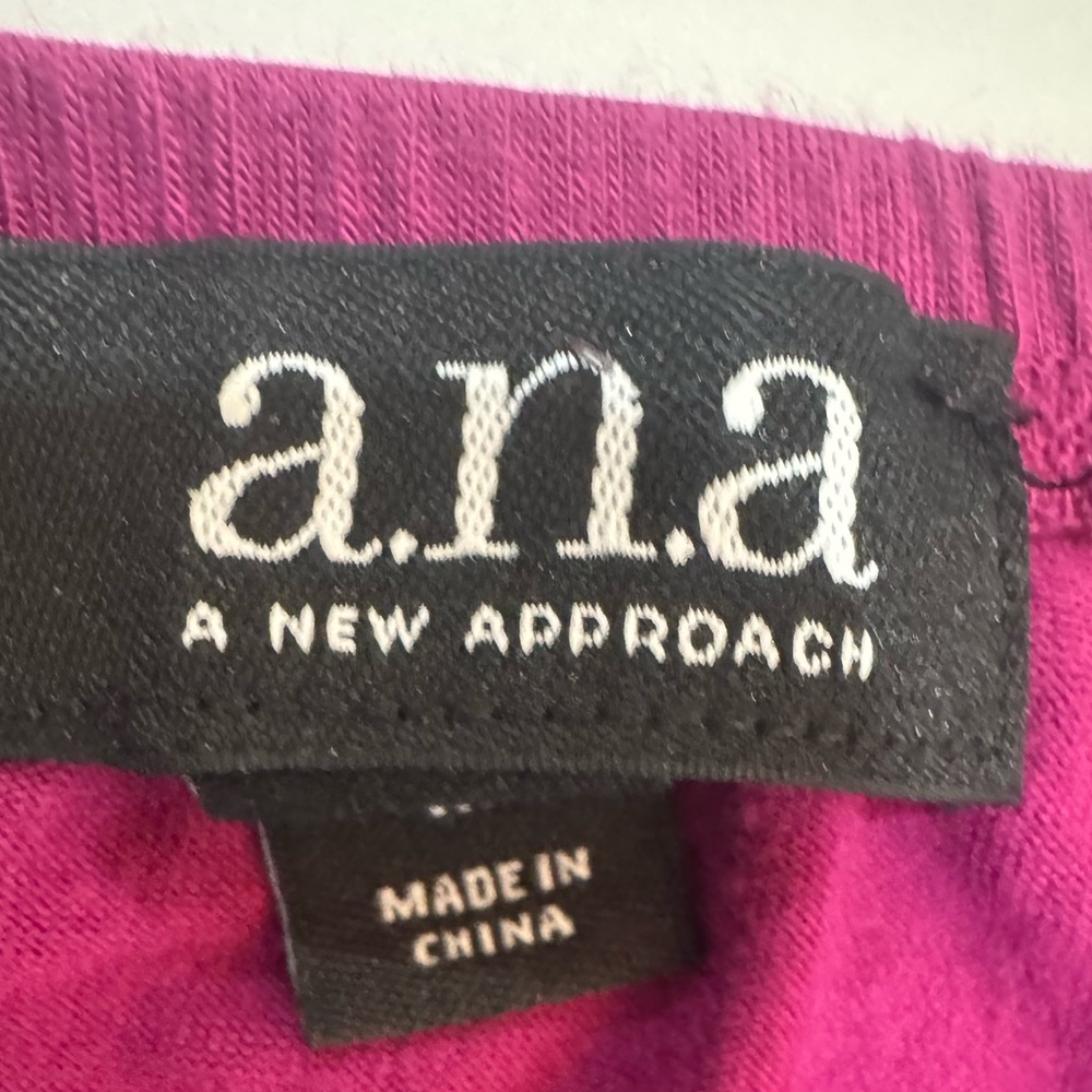 Magenta Boho Tunic Top Ruffle Hem Bell Sleeve Flowy Casual Medium A.N.A - Picture 6 of 7